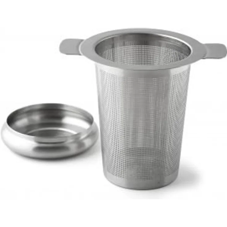 Weis 13667 Tee-Filter mit Abtropfschale 8, 5cm, Edelstahl, Silber, 8 x 10 x 8.5 cm