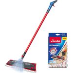 Vileda 1–2 Spray flach Spray Mop Mopp-Nachfüllpack, rot