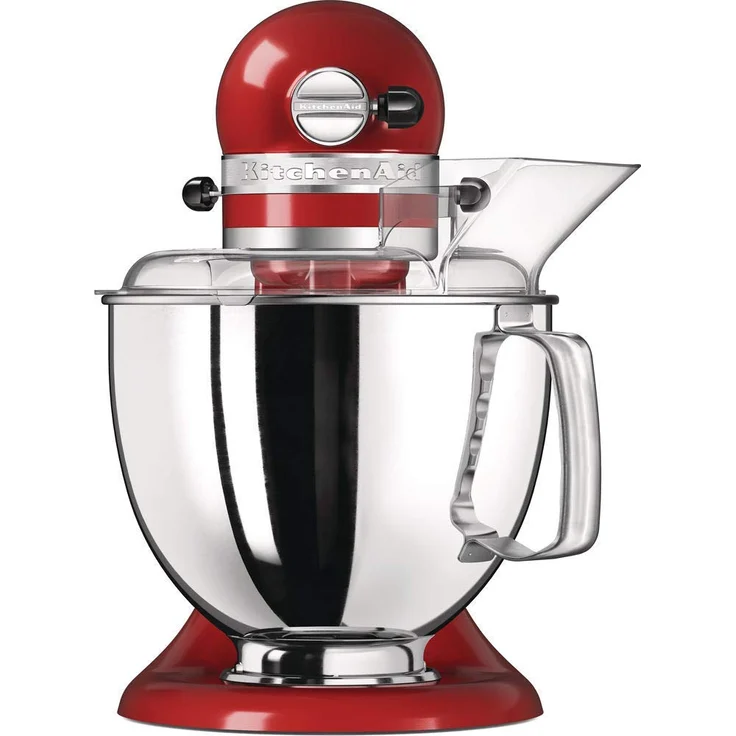 KitchenAid Artisan 5KSM175PSEER Küchenmaschine mit Direktantrieb, 300W, 4,8 L Edelstahlschüssel, inkl. 3 L polierte Schüssel, Spritzschutz, 10 Geschwindigkeiten, empire rot, Serie: 5KSM175PS – Bild 3