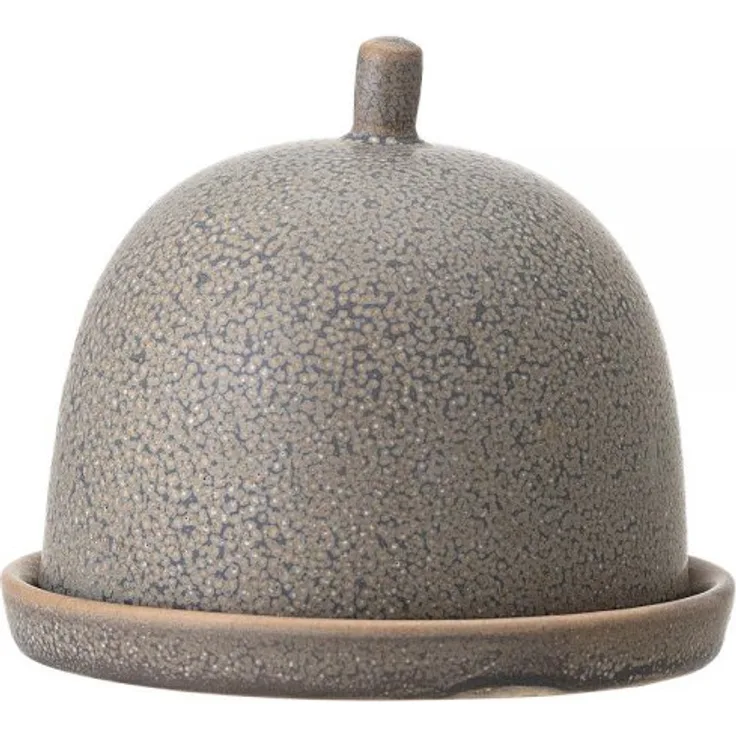 Bloomingville Kendra Butterglocke mit Deckel grau Keramik Butterdose Butterbox Wabi-Sabi Look