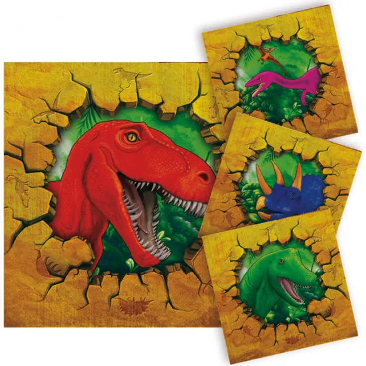 servietten dino abenteuer junior 25 x 25 cm papier 19 stück