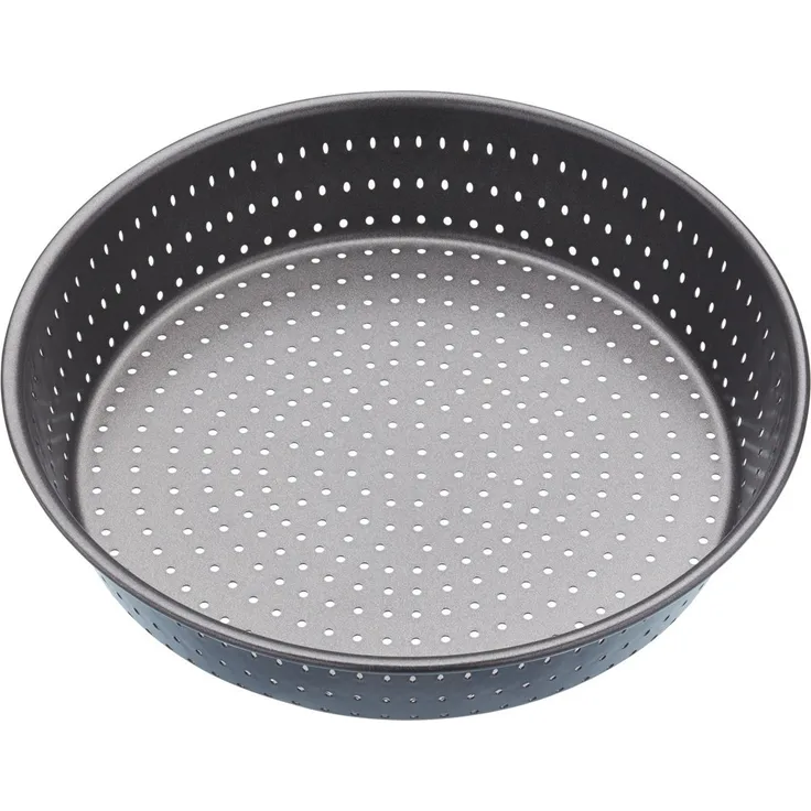 Master Class KCMCCB15 Crusty Bake Quiche-Backform, 23 cm, gerillt, antihaftbeschichtet, rund, Grau, Blech