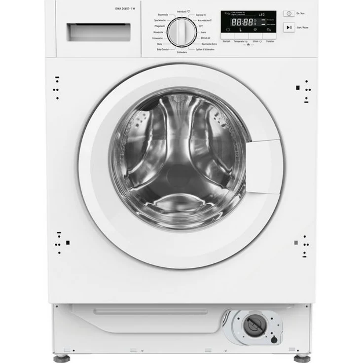 Amica EWA 34657-1 W, Frontlader-Waschmaschine, B, Fassungsvermögen 8 kg, Einbaugerät, Breite 59,5 cm, Aquastop, Mengenautomatik – Bild 2