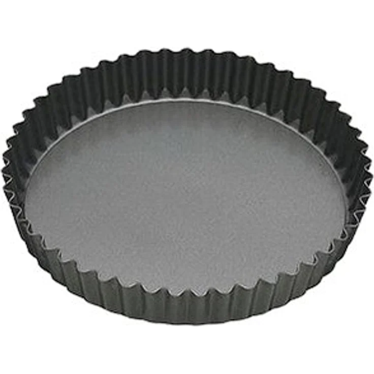 Master Class Antihaft-Tortenbodenform-Quicheform mit gewelltem Rand und losem Boden, Stahl, Grau, 20 x 20 x 3.6 cm – Bild 1