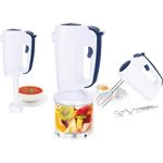 Emerio HMS-113257.2 Handmixer-Set mit revolutionärem 1-Finger-Speed-Control, Weiß-Blau
