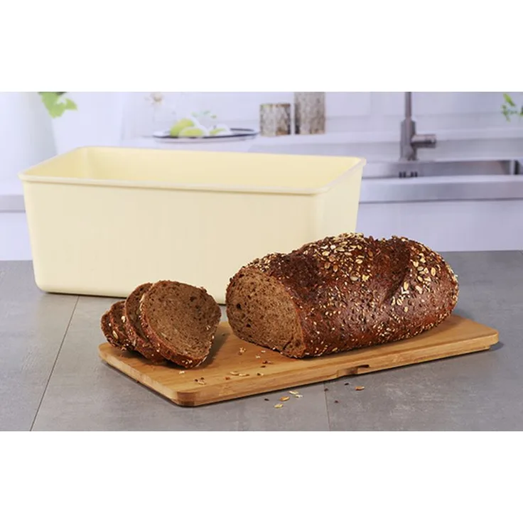 Brotkasten Brotbox Aufbewahrung Brot Kasten mit Deckel Schneidebrett Holz