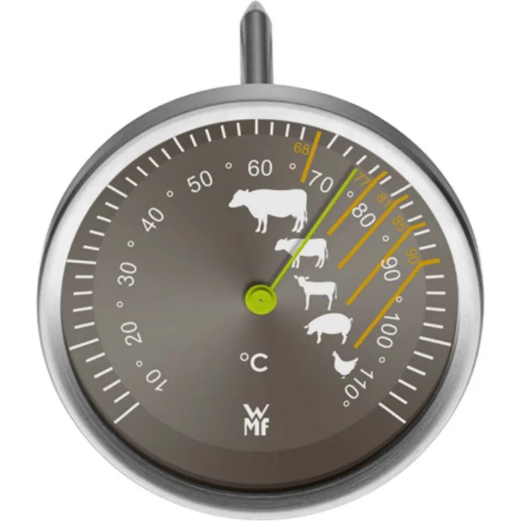 WMF Scala Grill-- Fleischthermometer, mit Markierung Garpunkte, für Steak Rind Kalb Lamm Schwein und Geflügel, Sonde bis 110°C