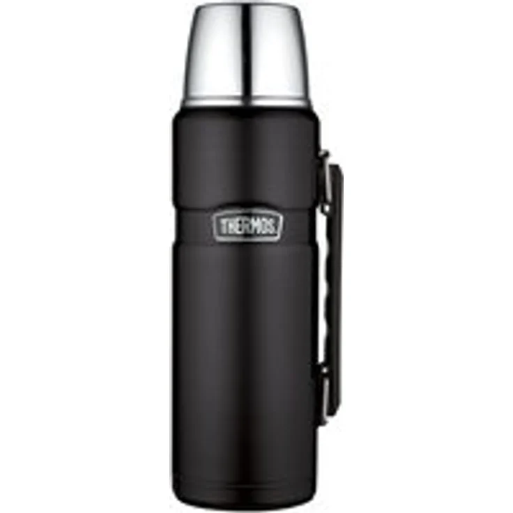 THERMOS 4003.232.120 Thermosflasche Stainless King, Edelstahl Mat Black 1,2 l, Drehverschluss, 24 Stunden heiß, 24 Stunden kalt, BPA-Free – Bild 1