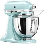 KitchenAid Artisan 5KSM175PSEIC Küchenmaschine mit Direktantrieb, 300W, 4,8 L Edelstahlschüssel, inkl. 3 L polierte Schüssel, Spritzschutz, 10 Geschwindigkeiten, eisblau, Serie: 5KSM175PS
