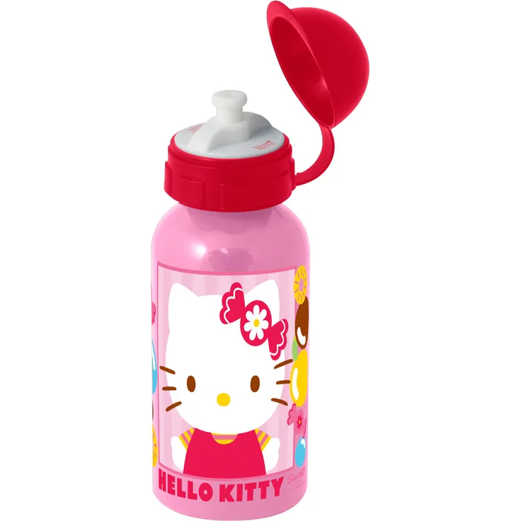 Hello Kitty Kinder Trinkflasche aus Aluminium rosa rot 400 ml