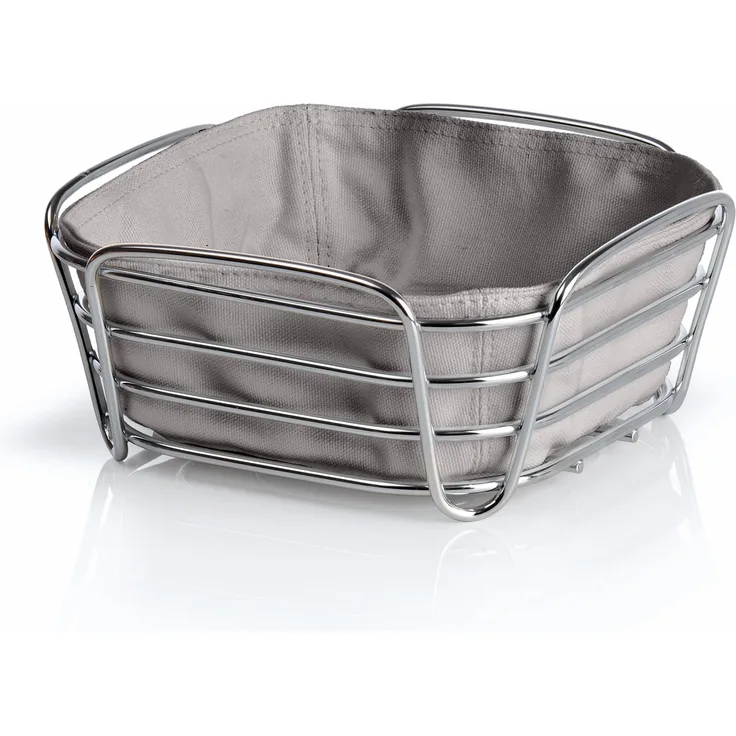 Blomus 63667 Delara Brotkorb, Metall, Taupe, 21 x 21 x 9,5 cm