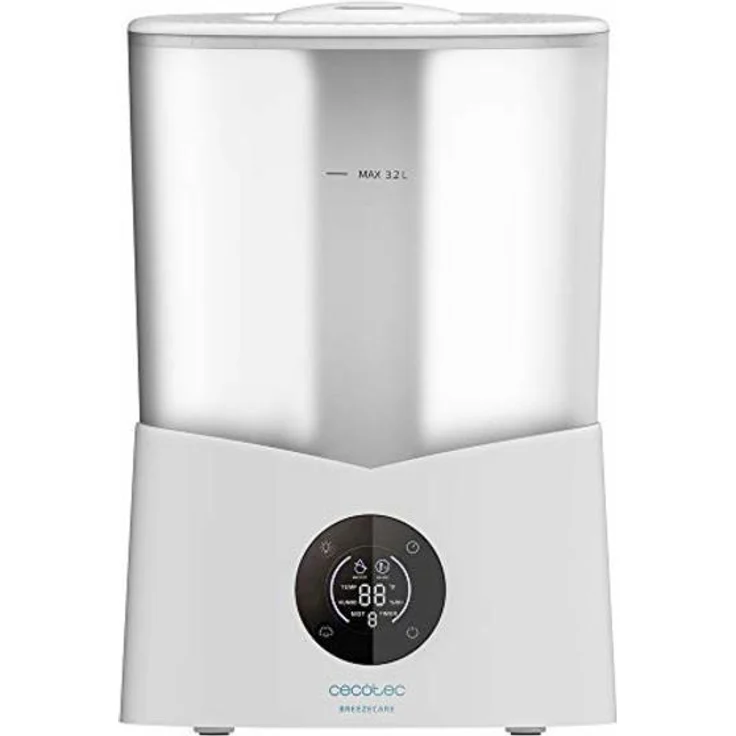 Cecotec Luftbefeuchter BreezeCare 2600 Light Smart, bis 40 m², Befeuchtung 260 ml-h, 3,2 L Tank, Timer, 3 Geschwindigkeiten, Aromatherapie