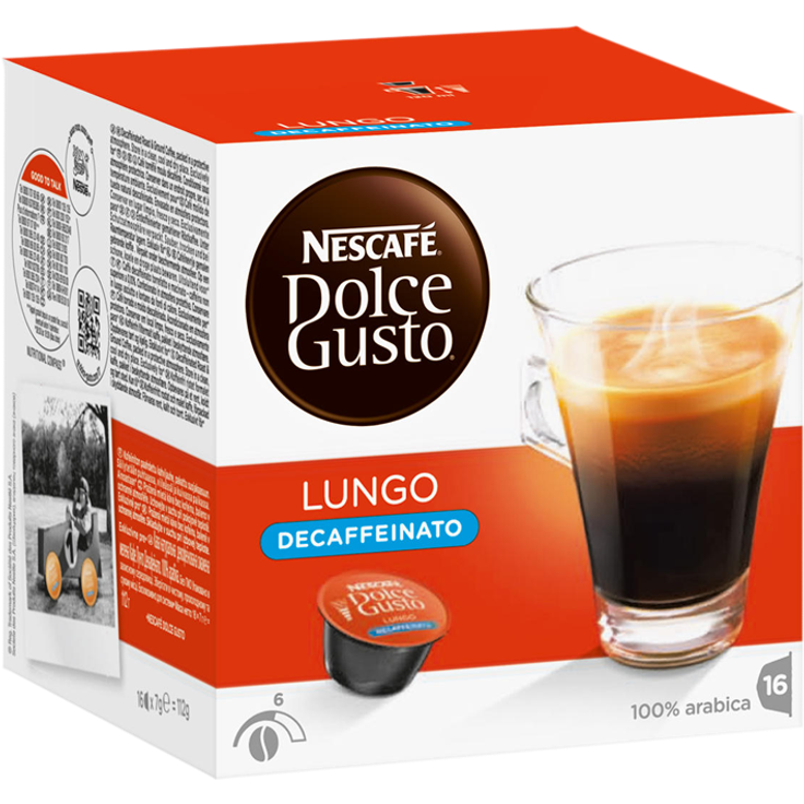 Nescafé Dolce Gusto Caffe Lungo decaffeinato Koffeinfrei, Kapseln – Bild 1