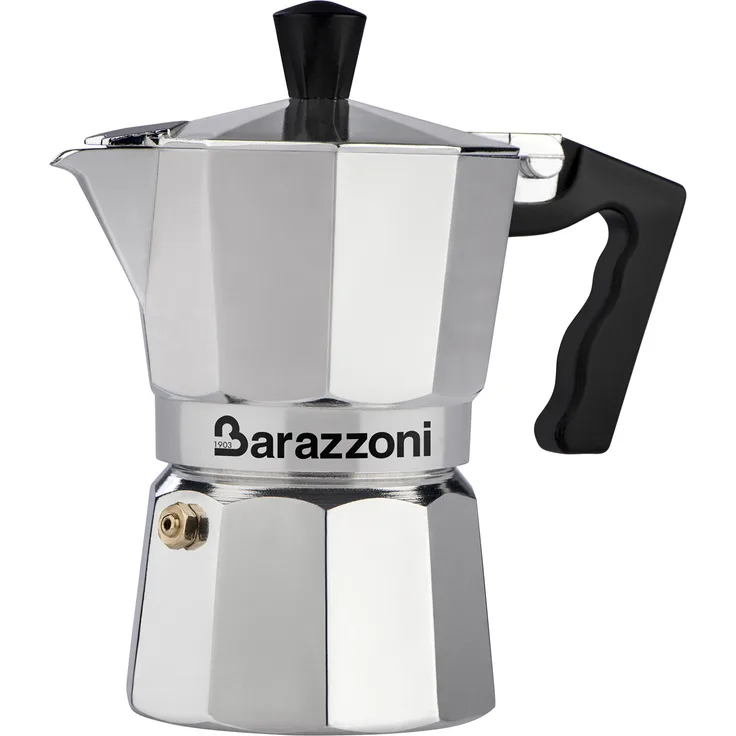 Barazzoni die Espressokocher 3 Tassen, Aluminium, Grau, 8.7 x 15.1 x 15.7 cm