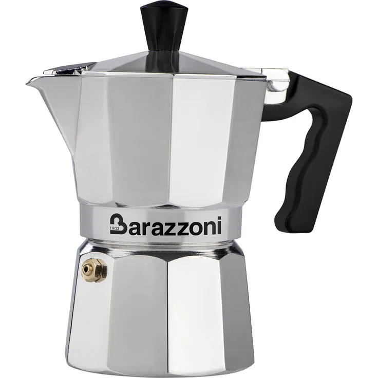 Barazzoni die Espressokocher 3 Tassen, Aluminium, Grau, 8.7 x 15.1 x 15.7 cm – Bild 1
