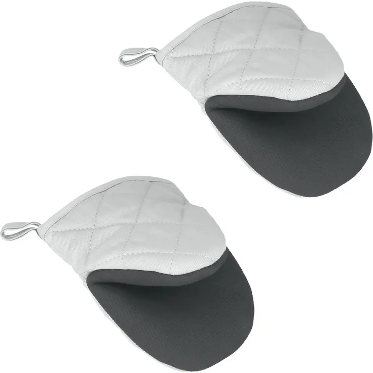 Metaltex Ofenhandschuhe Antislip 2er Set, Baumwolle, Grau, 14 cm, 2