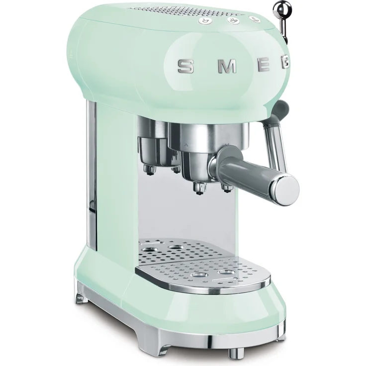 Smeg ECF01PGEU Siebträgermaschine Espressomaschine, mit Dampfdüse, 15 bar Pumpendruck, pastellgrün – Bild 1