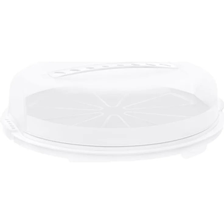 Rotho Fresh flache Tortenglocke, Kunststoff BPA-frei, weiss - transparent, 35,5 x 34,5 x 11,6 cm