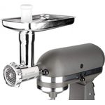 grossag Fleischwolf für KitchenAid Größe 5 Edelstahl Spülmaschinenfest Inklusive 3 Lochscheiben