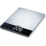 Beurer KS 34 Küchenwaage digital, 15kg Tragkraft, LCD-Anzeige, Tara-Zuwiegefunktion, silber