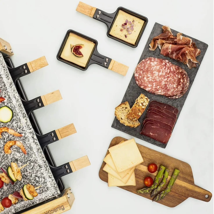 H.KOENIG WOD8 Raclette-Gerät 8 Personen, Holz – Bild 4