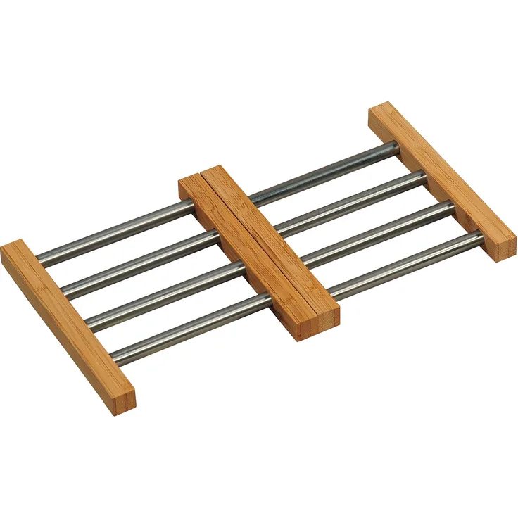 Kesper Topfuntersetzer variabel aus Edelstahl-Bambus, braun-Silber, 22.5 x 20 x 2 cm