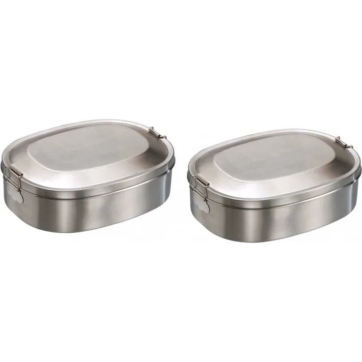 Vesperdose Break groß 2er Set Lunchbox Edelstahl Brotzeitbox Brotbox Dose Brotzeit Vesperbox