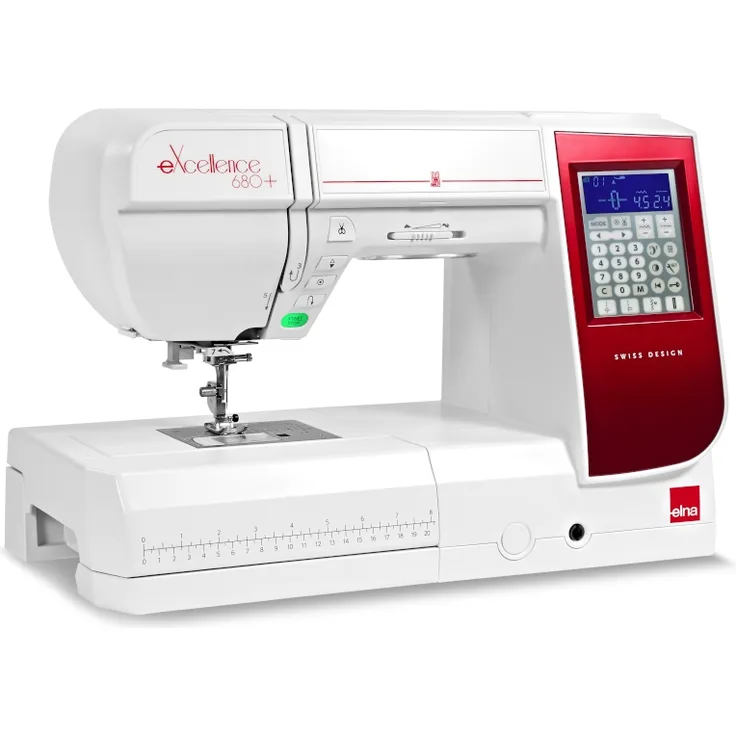 Elna eXcellence 680+ Jubiläumsangebot inkl. Bonuszubehör Nähmaschine, weiß