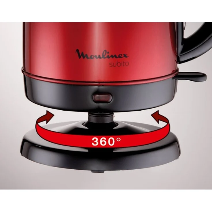 Moulinex BY5305 Wasserkocher Subito 1.7 l, 2400 Watt, metallic-rot – Bild 4