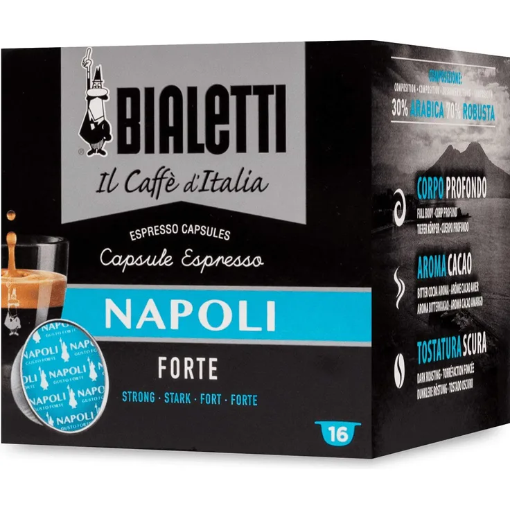 Bialetti 96080093-M Kaffee-Kapseln Napoli, Alu, 16 Stück
