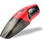 Fakir AS 1072 LNT - Handstaubsauger, Nass & Trockensauger, kabelloser Autosauger, mit Wandhalterung - rot-rauchglas, 7,4 V Lithium-Ionen Akku