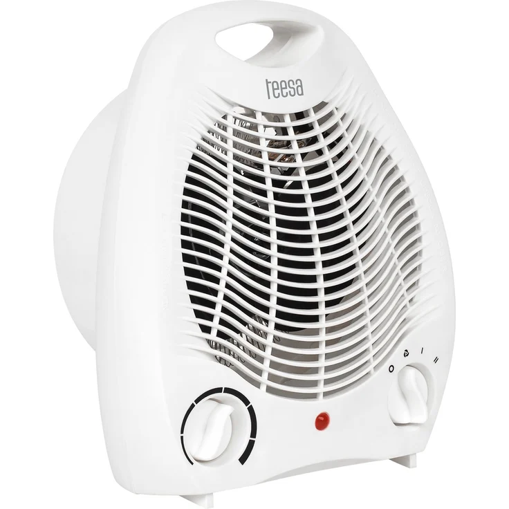 Teesa Heizlüfter TSA8025 3 Funktionsmodi, 2 Heizstufen (1000 W, 2000 W), Einstellbarer Thermostat, Überhitzungsschutz, weiß, 240 V, Heizlüfter – Bild 1