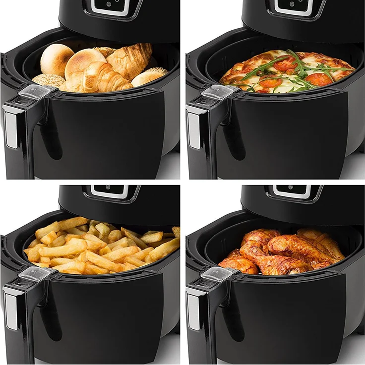 Princess 182021 XL Heißluftfritteuse, Aerofryer mit digitalem Display, ohne Öl, einfach zu reinigen, 3,2 Liter Fassungsvermögen, 1400 Watt, schwarz – Bild 2