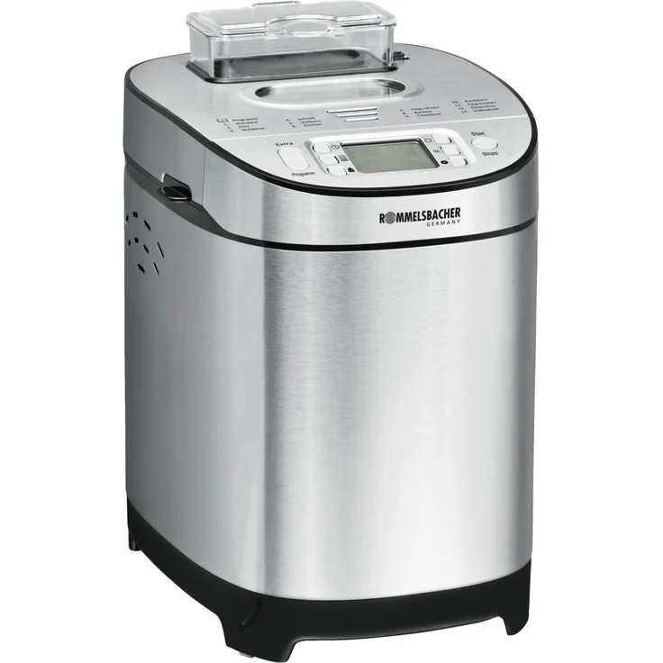 Rommelsbacher BA 550 Brotbackautomat, 13 Programme, automatisches Zutatenfach, 2 Brotgrößen (700 g - 900 g), einstellbarer Bräunungsgrad in 3 Stufen, auch für glutenfreies Brot, Edelstahl-schwarz – Bild 1