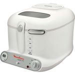 Moulinex AM3021 Fritteuse Super Uno - 1.800 Watt - Timer - wärmeisoliert - 1,5 kg Fassungsvermögen - weiß-hellgrau 