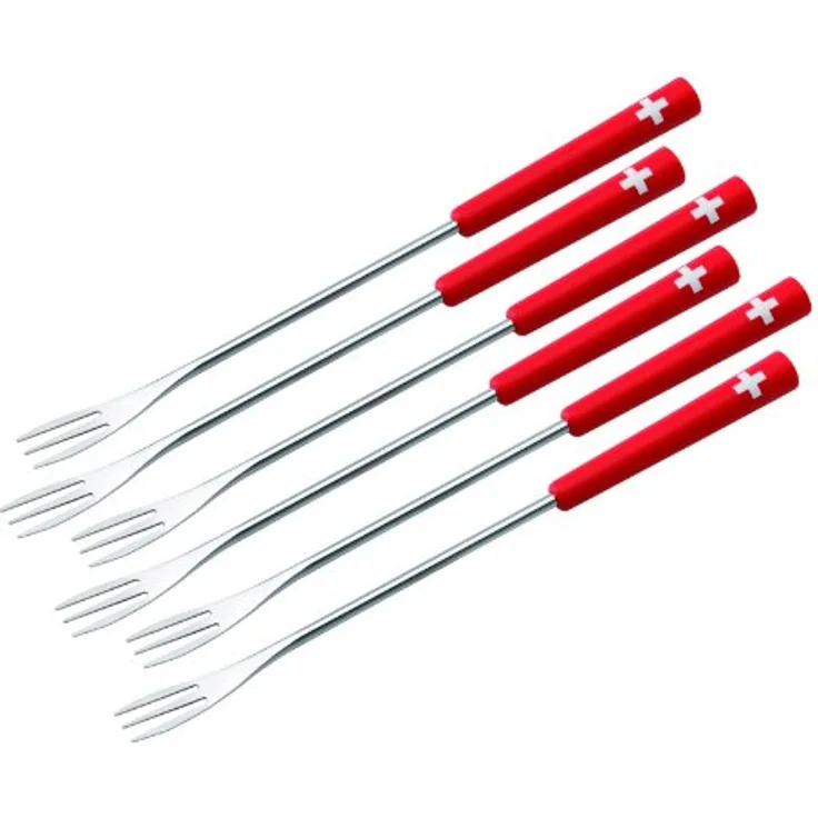 KUHN RIKON 32206 Fondue Zubehör Käsefonduegabeln,Schweizer Kreuz 6 Stk