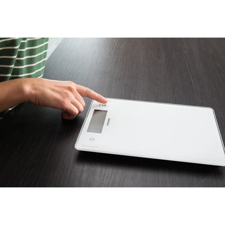 Soehnle Page Profi 300, digitale Küchenwaage, weiß, Gewicht bis zu 20 kg, Haushaltswaage mit Sensor-Touch, elektronische Waage inkl. Batterien, extragroße Wiegefläche, beleuchtete LCD-Anzeige – Bild 8