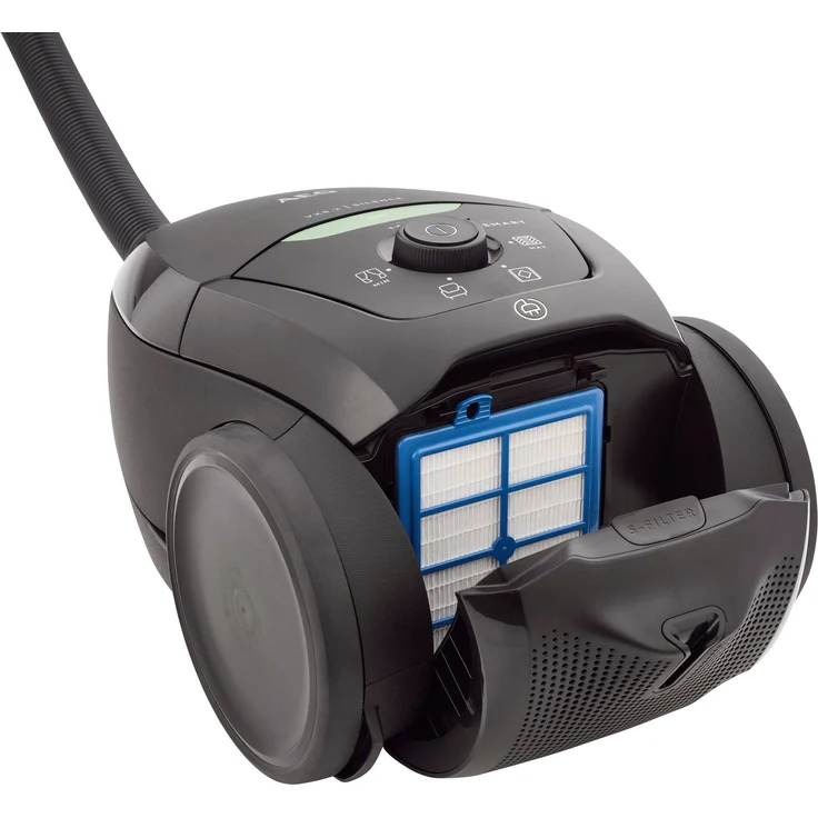 AEG VX82-1-ÖKO Staubsauger mit Beutel (75% Recyclingmaterial, automatische Saugkraftregulierung, extrem leise auch auf Teppich, Aufnahme von großen + kleinsten Partikeln, langes Kabel, 600W, schwarz) – Bild 5
