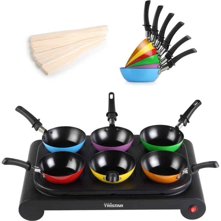 Tristar BP-2827 Party-Wok-Set Auch als Crêpe- und Bratpfanne verwendbar Leistung: 1000 W – Bild 3