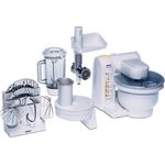 Bosch MUM4655EU Küchenmaschine 550 W, 3 Rührwerkzeuge aus Edelstahl, spülmaschinengeignet, Rührschüssel 3,9 Liter, max Teigmenge: 2,0kg, Durchlaufschnitzler 3 Scheiben, Fleischwolf, Mix-Aufsatz, Serie: MUM4