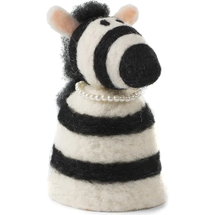 Eierwärmer - Zebra weiß-schwarz 10 cm