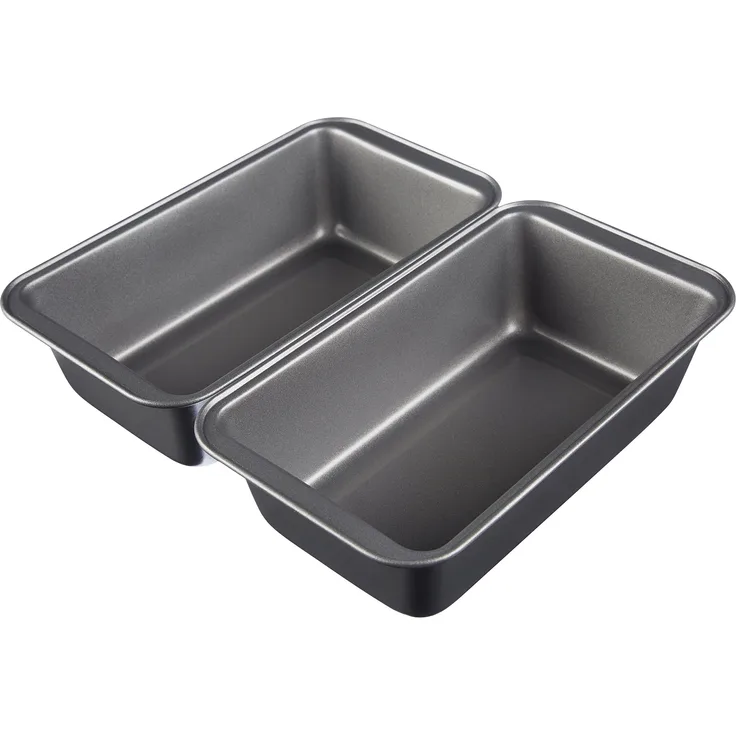 AmazonBasics Brotbackform, antihaftbeschichtet, Karbonstahl, 23,5 x 12,7 cm, 2er-Pack