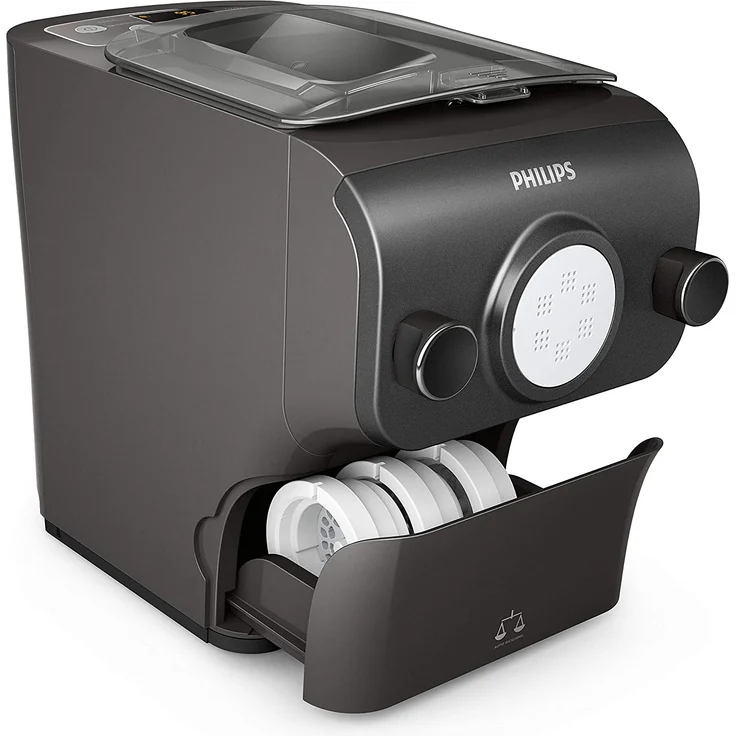 Philips HR2382-15 Pastamaker 200 W, vollautomatische Pastamaschine, mit Wiegefunktion und 8 Formscheiben, kaschmirgrau, Serie: Avance Collection – Bild 2