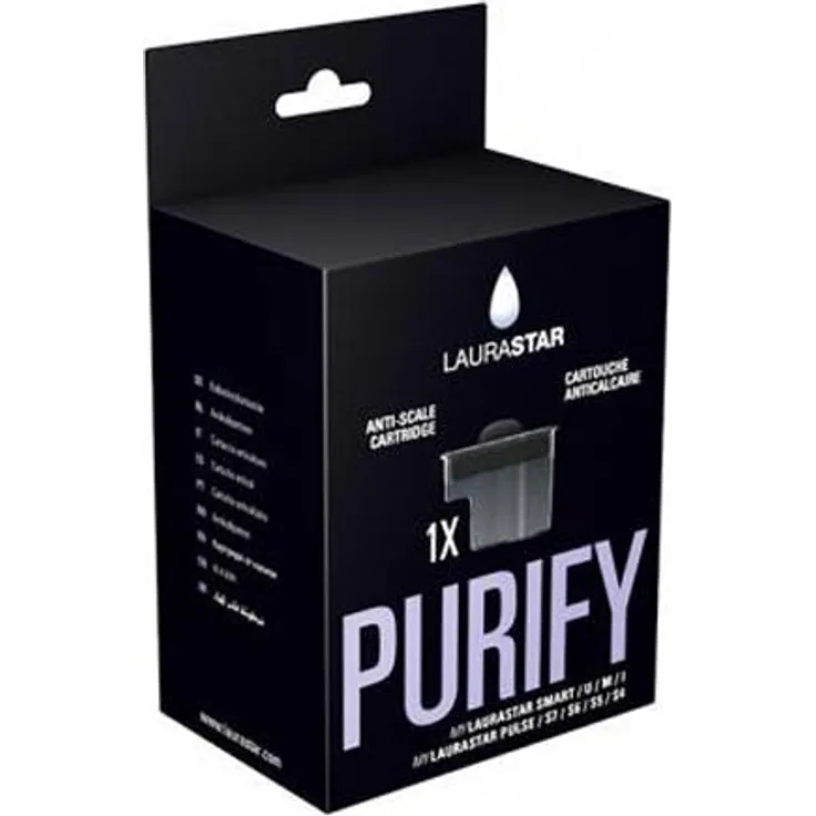 Laurastar 605.7830.750 Kalkschutzkartusche zur Wasserfilterung einzelnd, Schwarz, Transparent