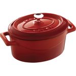 LAVA Cookware LV O TC 10 K2 Mini Ovale Auflaufform, Abmessungen 9 x 12 cm, Gusseisen, rot