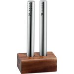 WMF Salz- und Pfefferstreuer-Set 2-teilig Salzsteuer Pfefferstreuer Akazienholz mattiert Glas Handwäsche