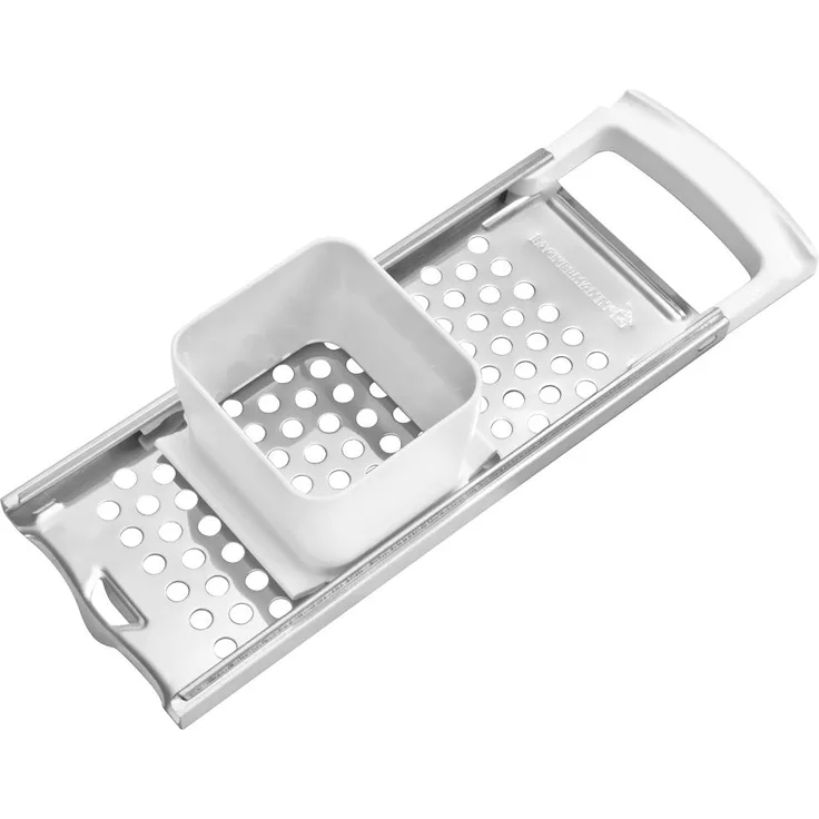 Fackelmann Spätzlehobel kurz ARCADALINA, Spätzlereibe, Profi-Spätzlehobel klassisch, aus Edelstahl, für kurze Spätzle (Farbe: Weiß-Silber), Menge: 1 Stück