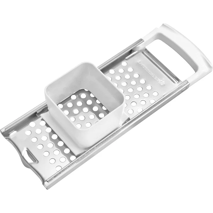 Fackelmann Spätzlehobel kurz ARCADALINA, Spätzlereibe, Profi-Spätzlehobel klassisch, aus Edelstahl, für kurze Spätzle (Farbe: Weiß-Silber), Menge: 1 Stück