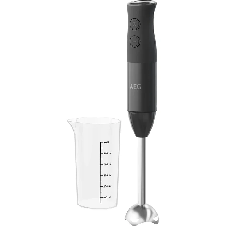 AEG HB4-1-4GG Stabmixer, 600W, 2 Geschwindigkeiten und Turbo-Funktion, 0,6L, granite grey