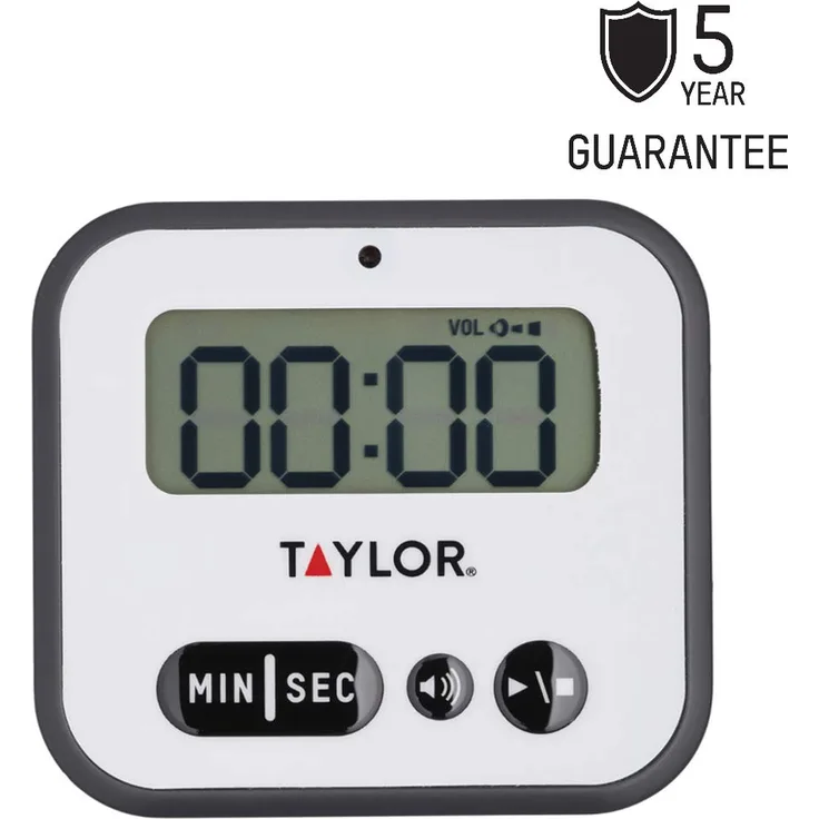 Taylor TYPTIM100AV Pro Extra Loud Kitchen Timer with Alert Light, Plastic